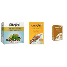  Girnar Detox Green Tea Desi Kahwa (36 Sachets) + Instant Premix with Masala (10 Sachets) + Instant premix with Ginger (10 Sachets)  | Pack of 3 | 250 Gm approx